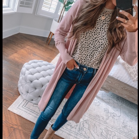 Suéter Geena Long Pointelle Cardigan - Rosa | L